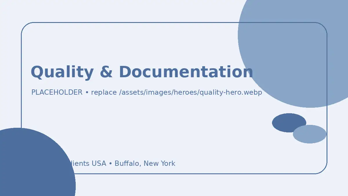 Quality and documentation for bulk food ingredients