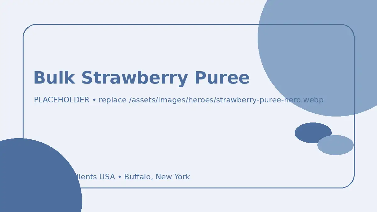Bulk Strawberry Puree for commercial food and beverage manufacturing